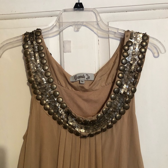 Tan Flowy Dress - Picture 2 of 3